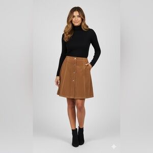 Only women's brown leather aline skirt size 38